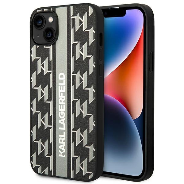 Karl Lagerfeld KLHCP14MPGKLSKG iPhone 14 Plus / 15 Plus 6,7&quot; hardcase szary/grey Monogram Stripe