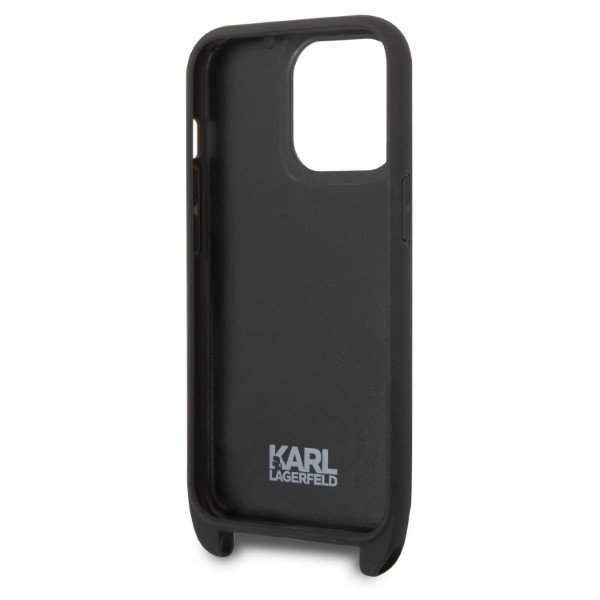 Karl Lagerfeld KLHCP14LSTMMK iPhone 14 Pro 6,1&quot; hardcase czarny/black Monogram Plaque Logo Strap