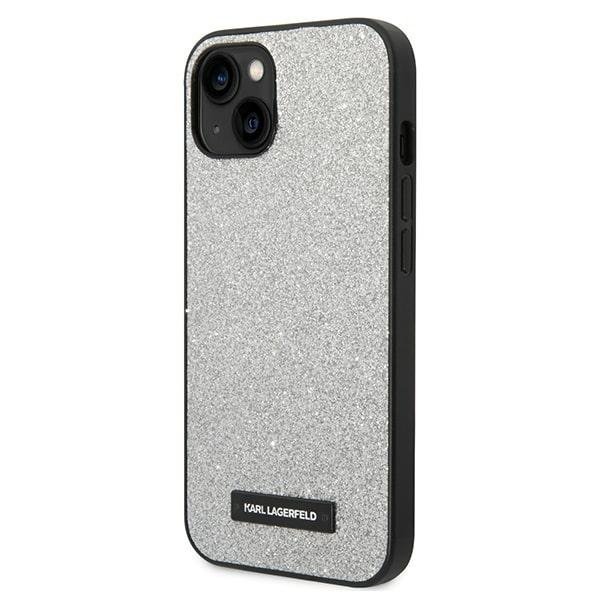 Karl Lagerfeld KLHCP14MG2ELS iPhone 14 Plus / 15 Plus 6,7&quot; hardcase srebrny/silver Glitter Plaque Logo