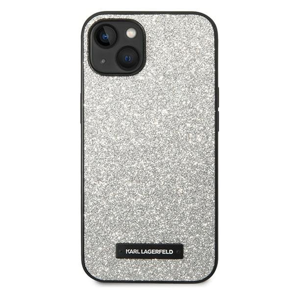 Karl Lagerfeld KLHCP14MG2ELS iPhone 14 Plus / 15 Plus 6,7&quot; hardcase srebrny/silver Glitter Plaque Logo