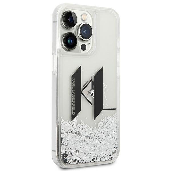 Karl Lagerfeld KLHCP14LLBKLCS iPhone 14Pro 6,1&quot; srebrny/silver hardcase Liquid Glitter Big KL