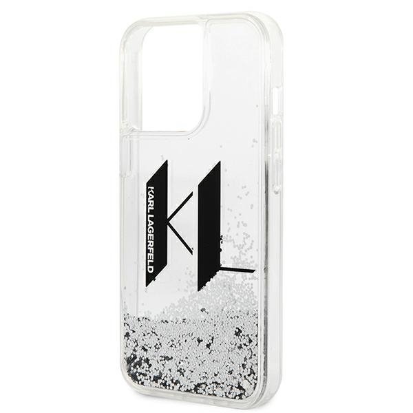 Karl Lagerfeld KLHCP14LLBKLCS iPhone 14Pro 6,1&quot; srebrny/silver hardcase Liquid Glitter Big KL
