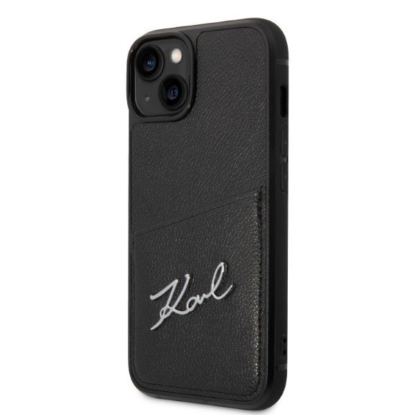 Karl Lagerfeld KLHCP14MCSSK iPhone 14 Plus / 15 Plus 6,7&quot; hardcase czarny/black Signature Logo Cardslot