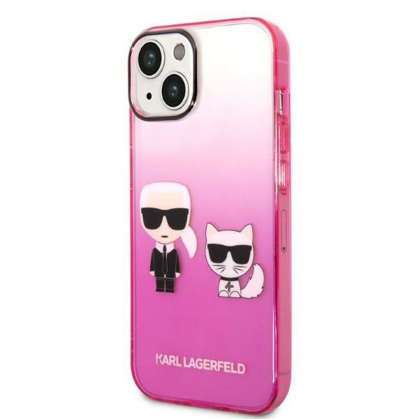 Karl Lagerfeld KLHCP14STGKCP iPhone 14 / 15 / 13 6,1&quot; hardcase różowy/pink Gradient Ikonik Karl & Choupette