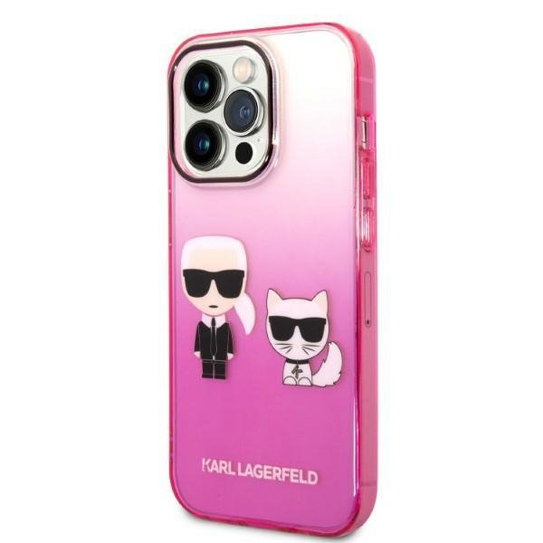 Karl Lagerfeld KLHCP14LTGKCP iPhone 14 Pro 6,1&quot; hardcase różowy/pink Gradient Ikonik Karl & Choupette