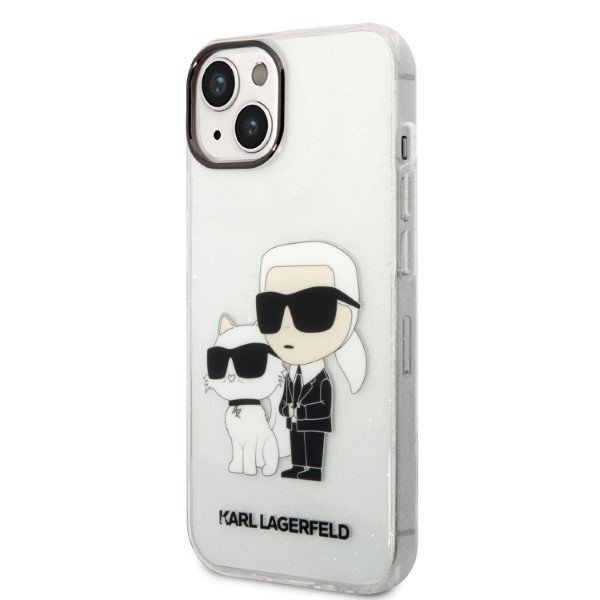 Karl Lagerfeld KLHCP14MHNKCTGT iPhone 14 Plus / 15 Plus 6,7&quot; transparent hardcase Gliter Karl&Choupette