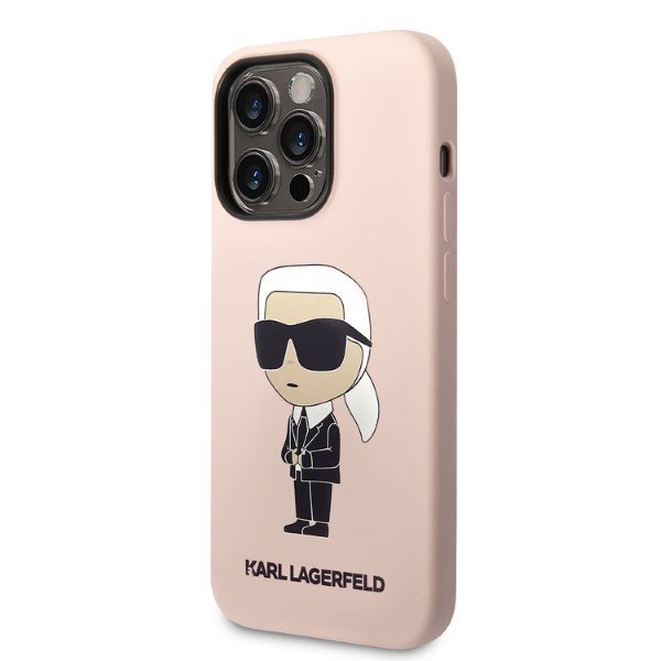 Karl Lagerfeld KLHMP14LSNIKBCP iPhone 14 Pro 6,1&quot; hardcase różowy/pink Silicone Ikonik Magsafe