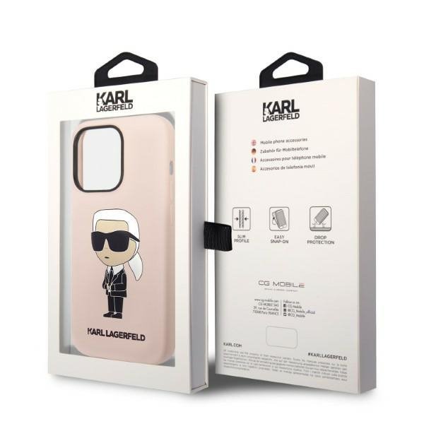 Karl Lagerfeld KLHMP14LSNIKBCP iPhone 14 Pro 6,1&quot; hardcase różowy/pink Silicone Ikonik Magsafe