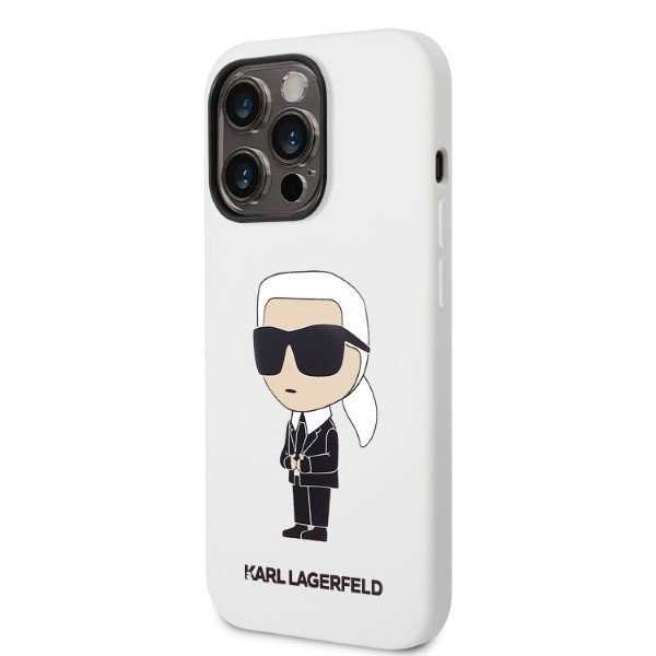 Karl Lagerfeld KLHCP14XSNIKBCH iPhone 14 Pro Max 6,7&quot; hardcase biały/white Silicone Ikonik
