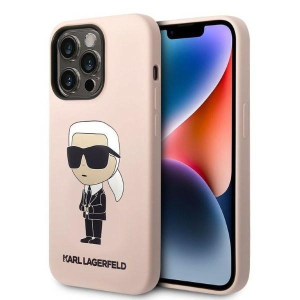 Karl Lagerfeld KLHCP14XSNIKBCP iPhone 14 Pro Max 6,7&quot; hardcase różowy/pink Silicone Ikonik