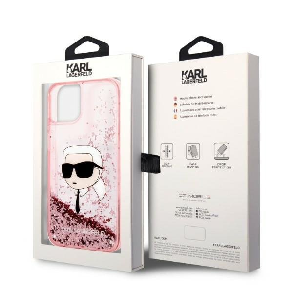 Karl Lagerfeld KLHCP14SLNKHCP iPhone 14 / 15 / 13 6,1&quot; różowy/pink hardcase Glitter Karl Head