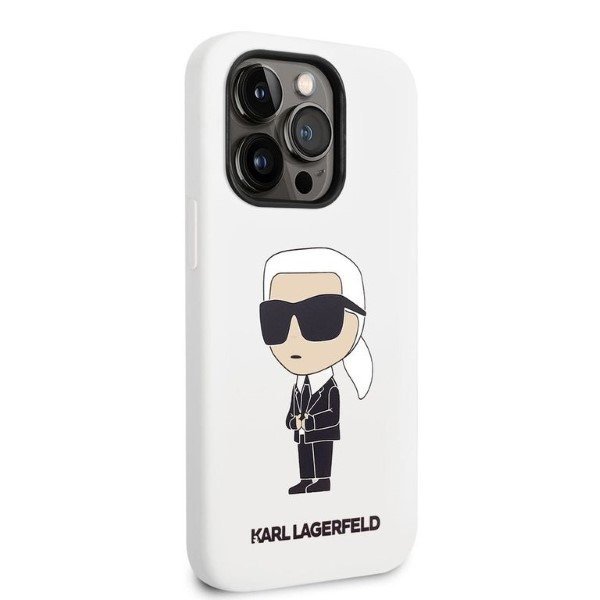 Karl Lagerfeld KLHCP14LSNIKBCH iPhone 14 Pro 6,1&quot; hardcase biały/white Silicone Ikonik