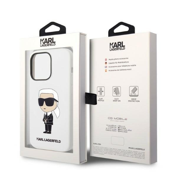 Karl Lagerfeld KLHCP14LSNIKBCH iPhone 14 Pro 6,1&quot; hardcase biały/white Silicone Ikonik