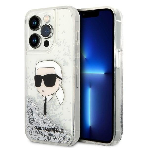 Karl Lagerfeld KLHCP14LLNKHCH iPhone 14 Pro 6,1&quot; srebrny/silver hardcase Glitter Karl Head