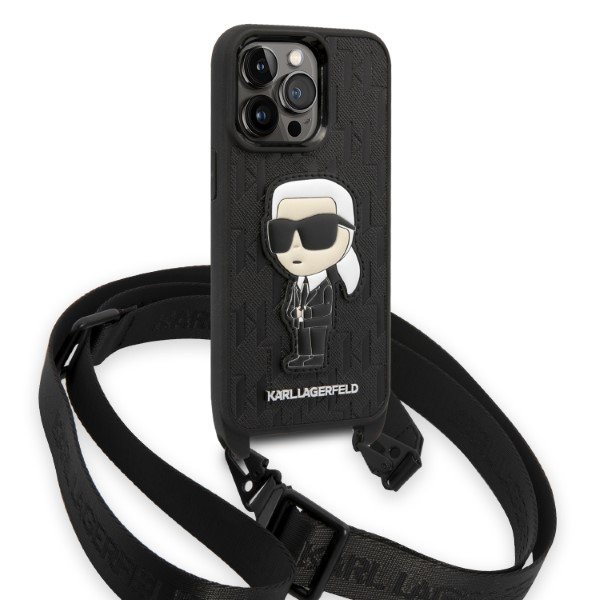 Karl Lagerfeld KLHCP14LSTKMK iPhone 14 Pro 6,1&quot; czarny/black hardcase Monogram Ikonik Patch
