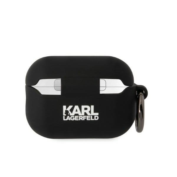 Karl Lagerfeld KLAP2RUNIKK AirPods Pro 2 cover czarny/black Silicone Karl Head 3D