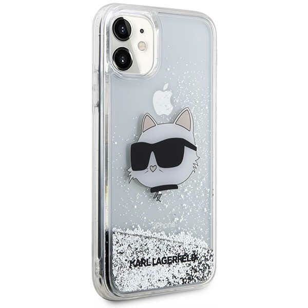Karl Lagerfeld KLHCN61LNCHCS iPhone 11/XR srebrny/silver hardcase Glitter Choupette Head