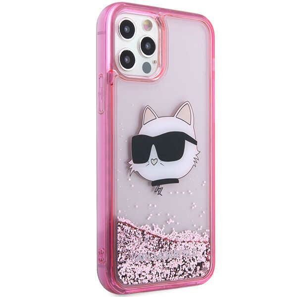 Karl Lagerfeld KLHCP12MLNCHCP iPhone 12/ 12 Pro 6,1&quot; różowy/pink hardcase Glitter Choupette Head