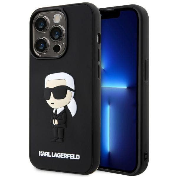 Karl Lagerfeld KLHCP14X3DRKINK iPhone 14 Pro Max 6.7&quot; czarny/black hardcase Rubber Ikonik 3D