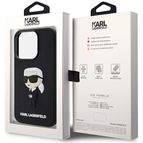 Karl Lagerfeld KLHCP14X3DRKINK iPhone 14 Pro Max 6.7&quot; czarny/black hardcase Rubber Ikonik 3D