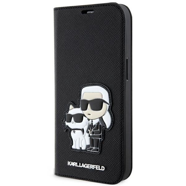 Karl Lagerfeld KLBKP14SSANKCPK iPhone 14 / 15 / 13 6.1&quot; bookcase czarny/black Saffiano Karl & Choupette