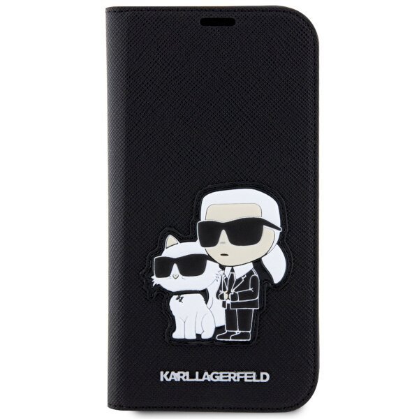Karl Lagerfeld KLBKP14SSANKCPK iPhone 14 / 15 / 13 6.1&quot; bookcase czarny/black Saffiano Karl & Choupette