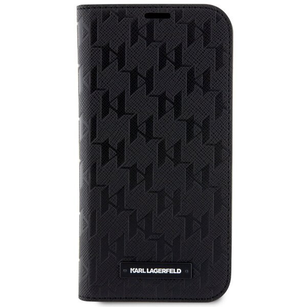 Karl Lagerfeld KLBKP14LSAKLHPK iPhone 14 Pro 6.1&quot; bookcase czarny/black Saffiano Monogram
