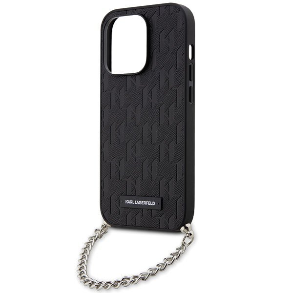 Karl Lagerfeld KLHCP14XSACKLHPK iPhone 14 Pro Max 6.7&quot; czarny/black hardcase Saffiano Monogram Chain