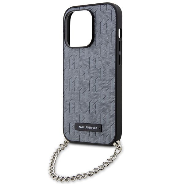 Karl Lagerfeld KLHCP14XSACKLHPG iPhone 14 Pro Max 6.7&quot; srebrny/silver hardcase Saffiano Monogram Chain