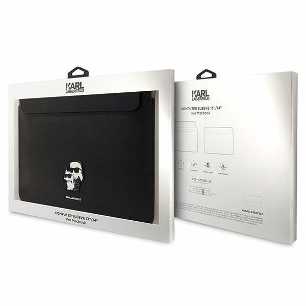 Karl Lagerfeld Sleeve KLCS14SAKCPMK 14&quot; czarny/black Saffiano Karl&Choupette