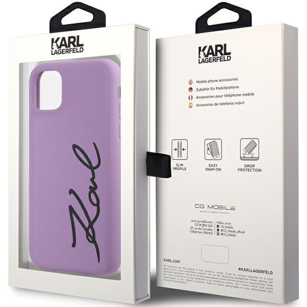 Karl Lagerfeld KLHCN61SKSVGU iPhone 11 / Xr  6.1&quot; purpurowy/purple hardcase Silicone Signature