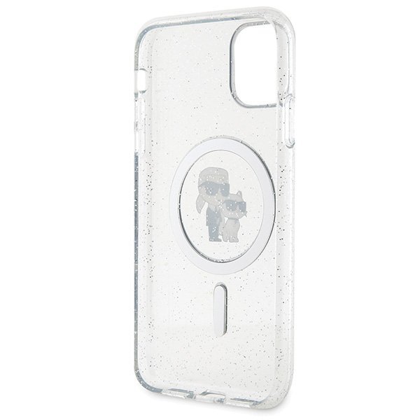 Karl Lagerfeld KLHMN61HGKCNOT iPhone 11 / Xr 6.1&quot; transparent hardcase Karl&Choupette Glitter MagSafe