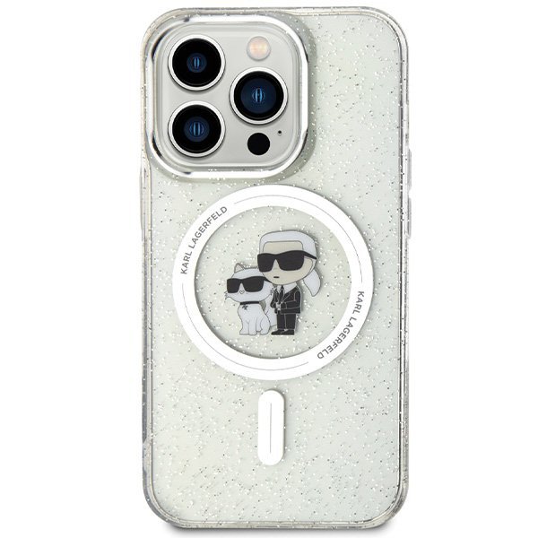 Karl Lagerfeld KLHMP14LHGKCNOT iPhone 14 Pro 6.1&quot; transparent hardcase Karl&Choupette Glitter MagSafe