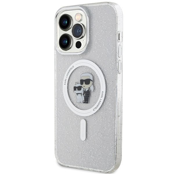 Karl Lagerfeld KLHMP14XHGKCNOT iPhone 14 Pro Max 6.7&quot; transparent hardcase Karl&Choupette Glitter MagSafe