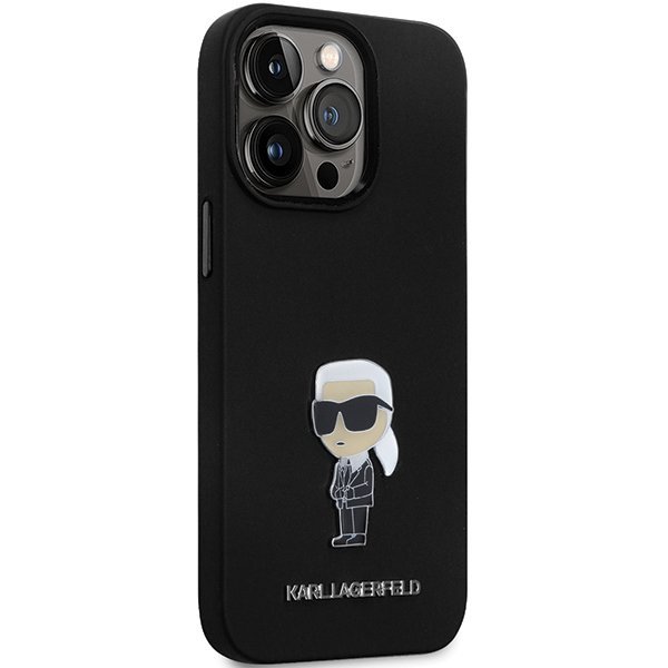 Karl Lagerfeld KLHCP13LSMHKNPK iPhone 13 Pro / 13 6.1&quot; czarny/black Silicone Ikonik Metal Pin