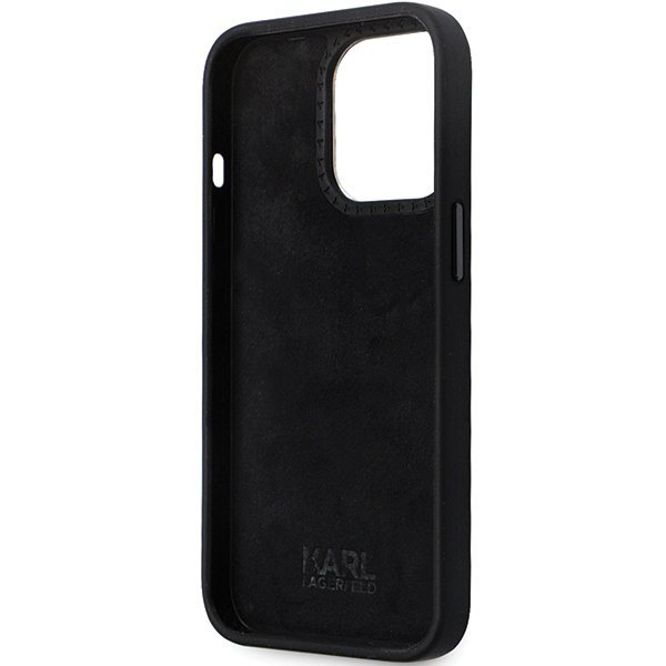 Karl Lagerfeld KLHCP14XSMHKNPK iPhone 14 Pro Max 6.7&quot; czarny/black Silicone Ikonik Metal Pin