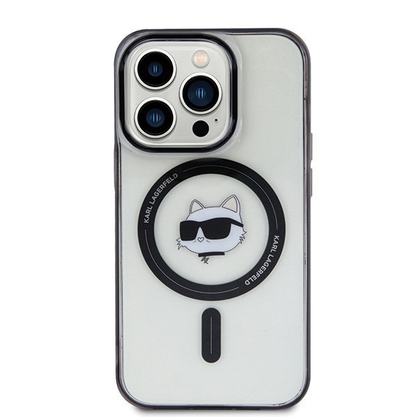 Karl Lagerfeld KLHMP15LHCHNOTK iPhone 15 Pro 6.1&quot; transparent hardcase IML Choupette`s Head MagSafe