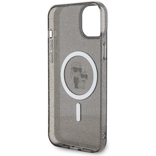 Karl Lagerfeld KLHMP15SHGKCNOK iPhone 15 / 14 / 13 6.1&quot; czarny/black hardcase Karl&Choupette Glitter MagSafe