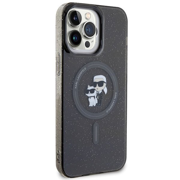 Karl Lagerfeld KLHMP15XHGKCNOK iPhone 15 Pro Max 6.7&quot; czarny/black hardcase Karl&Choupette Glitter MagSafe