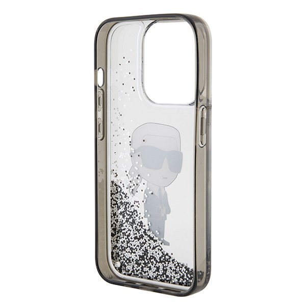 Karl Lagerfeld KLHCP15LLKKNSK iPhone 15 Pro 6.1&quot; transparent hardcase Liquid Glitter Ikonik