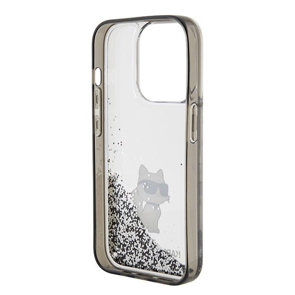 Etui Karl Lagerfeld do iPhone 15 Pro Liquid Glitter – Choupette – Przezroczyste