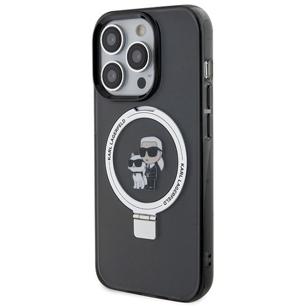 Karl Lagerfeld KLHMP15LHMRSKCK iPhone 15 Pro 6.1&quot; czarny/black hardcase Ring Stand Karl&Choupettte MagSafe