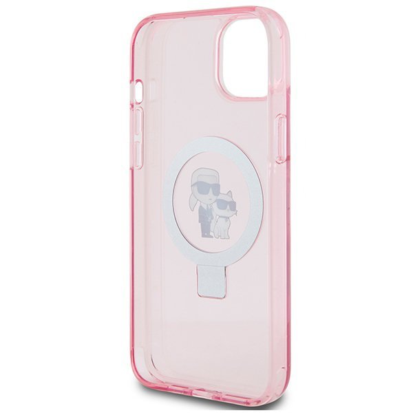 Karl Lagerfeld KLHMP15SHMRSKCP iPhone 15 / 14 / 13 6.1&quot; różowy/pink hardcase Ring Stand Karl&Choupettte MagSafe
