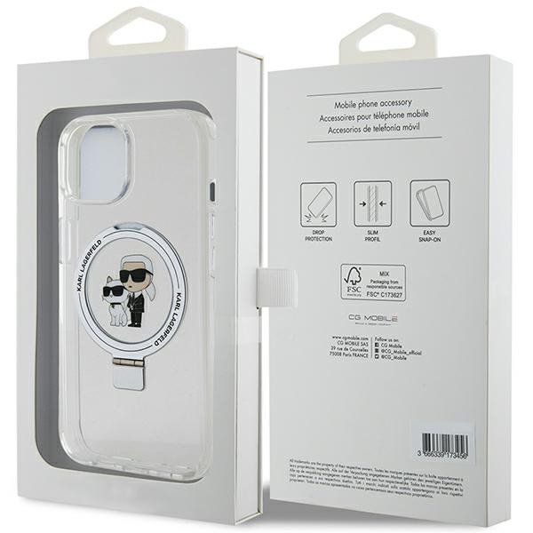 Karl Lagerfeld KLHMP15MHMRSKCH iPhone 15Plus / 14 Plus 6.7&quot; biały/white hardcase Ring Stand Karl&Choupettte MagSafe