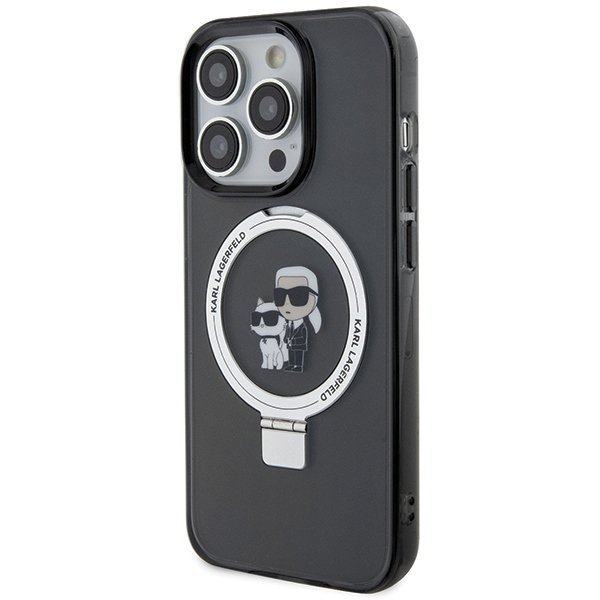 Karl Lagerfeld KLHMP13LHMRSKCK iPhone 13 Pro 6.1&quot; czarny/black hardcase Ring Stand Karl&Choupettte MagSafe