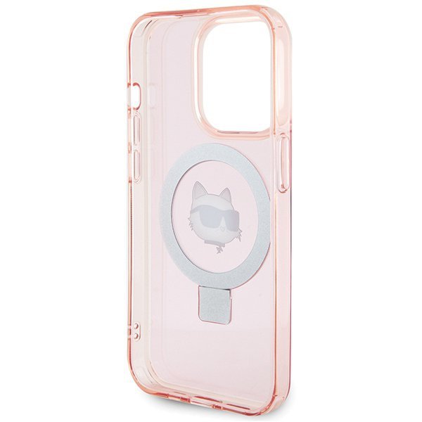 Karl Lagerfeld KLHMP15LHMRSCHP iPhone 15 Pro 6.1&quot; różowy/pink hardcase Ring Stand Choupette Head MagSafe