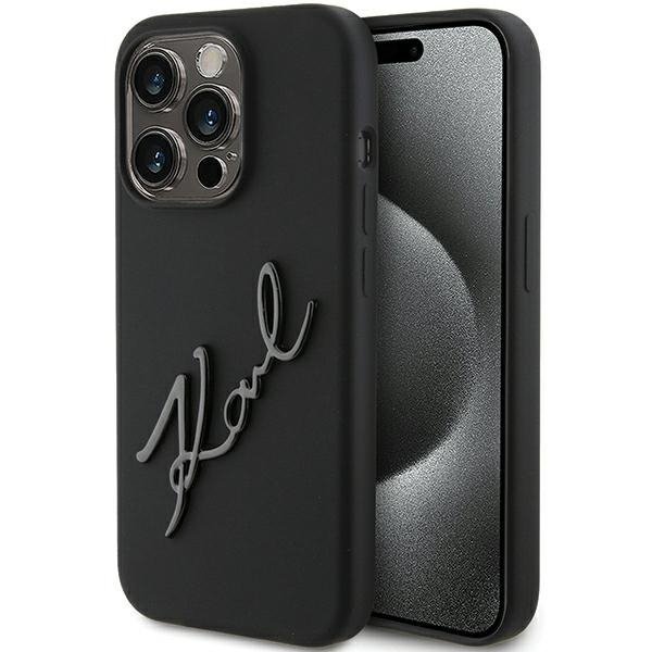 Karl Lagerfeld KLHCP15LSKSBMCK iPhone 15 Pro 6.1&quot; czarny/black hardcase Silicone Karl Script