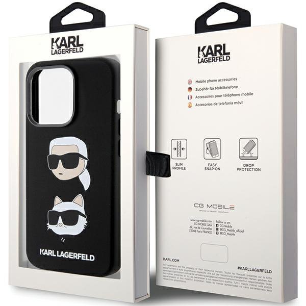 Karl Lagerfeld KLHCP15LSDHKCNK iPhone 15Pro 6.1&quot; czarny/black Silicone Karl&Choupette Head
