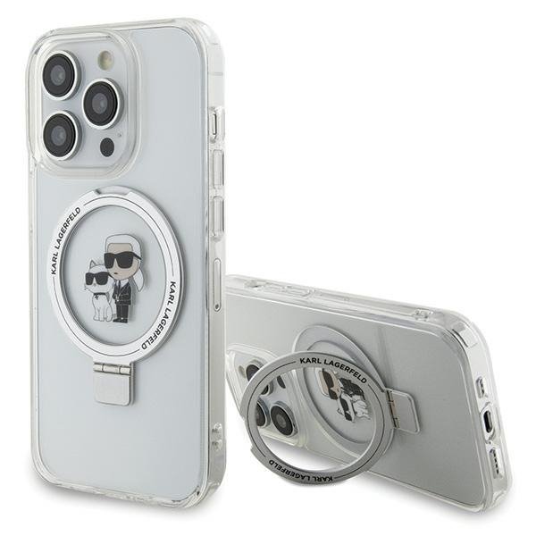 Karl Lagerfeld KLHMP13LHMRSKCH iPhone 13 Pro / 13 6.1&quot; biały/white hardcase Ring Stand Karl&Choupettte MagSafe