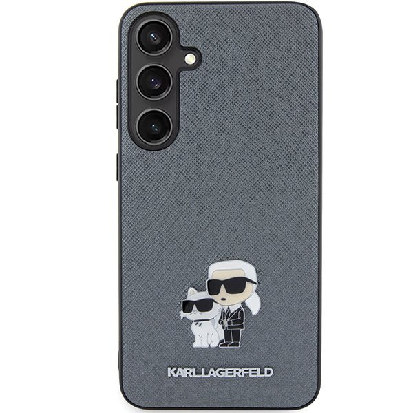 Karl Lagerfeld KLHCS24SPSAKCMPG S24 S921 hardcase szary/grey Saffiano Karl & Choupette Metal Pin